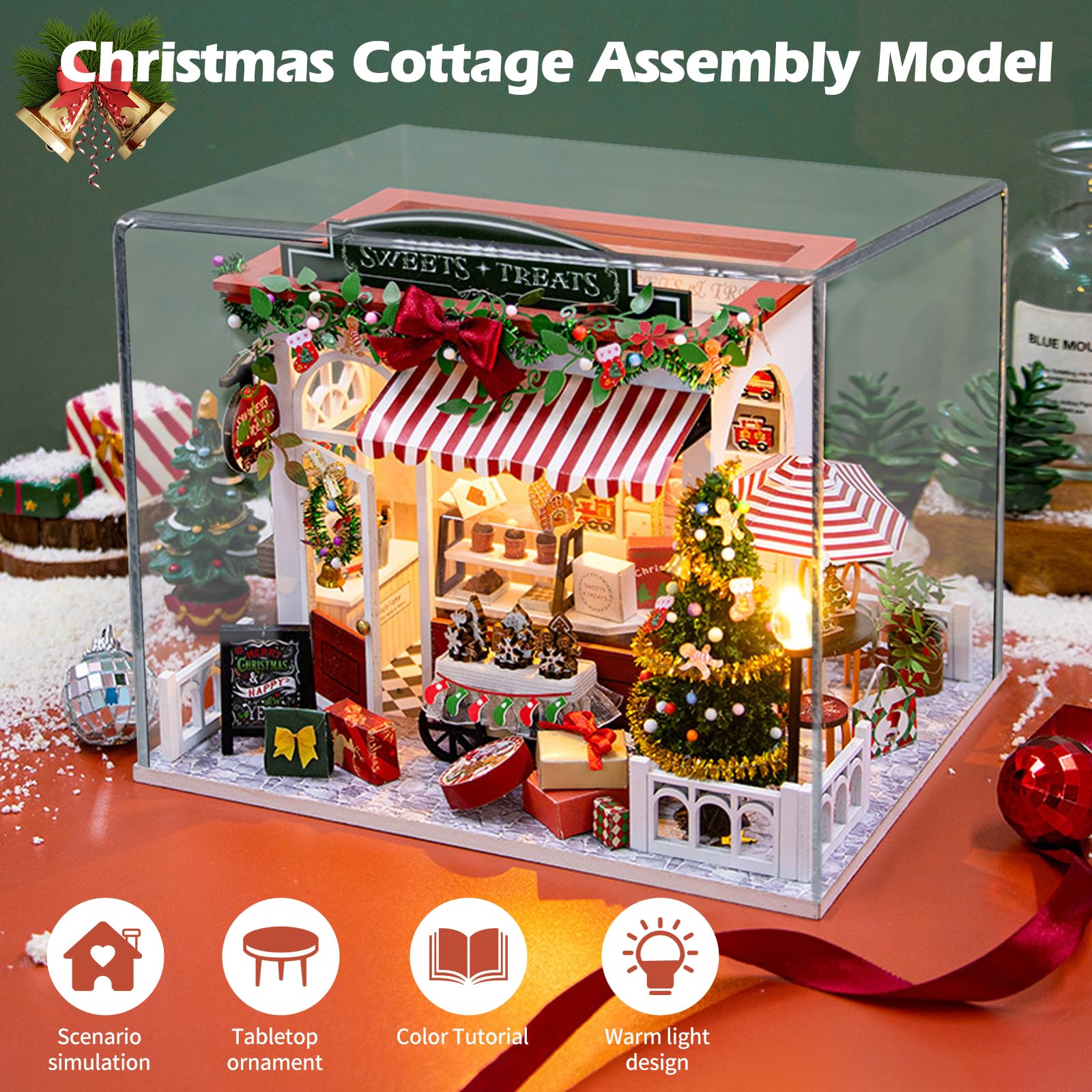 Amazon.com: DIY Christmas Miniature Dollhouse Kit with LED Light